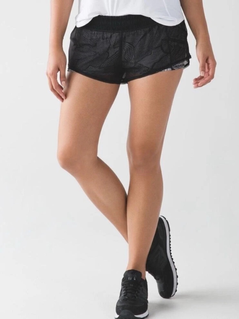 lululemon athletica City Sky Run By Black Mesh Athletic Shorts Size 4